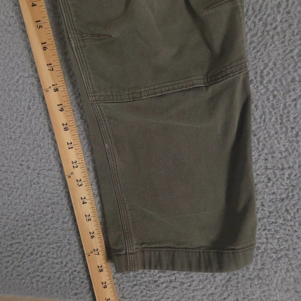 Carhartt Pants Mens 34x30 Olive Rugged Flex Rigby Double-Front Canvas Work Pants